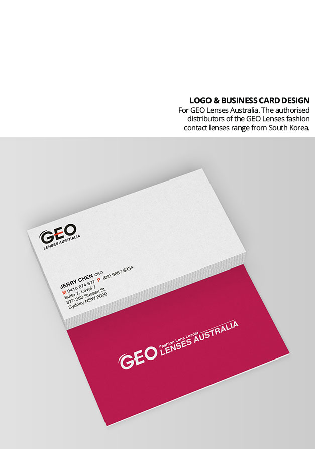 Geo Lenses Australia Logo and Business Cards